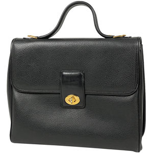 Gucci Logo Turnlock Old Gucci Leather Handbag Black